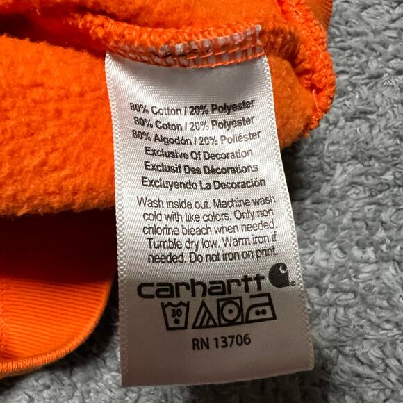 Carhartt Hoodie Youth Kids Medium 8-10 Orange Hoodie Camo Logo - Picture 5 of 7
